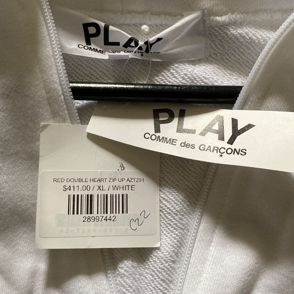 PLAY Comme Des Garçons - Double Heart Zip Up Hoodie - Picture 4 of 5